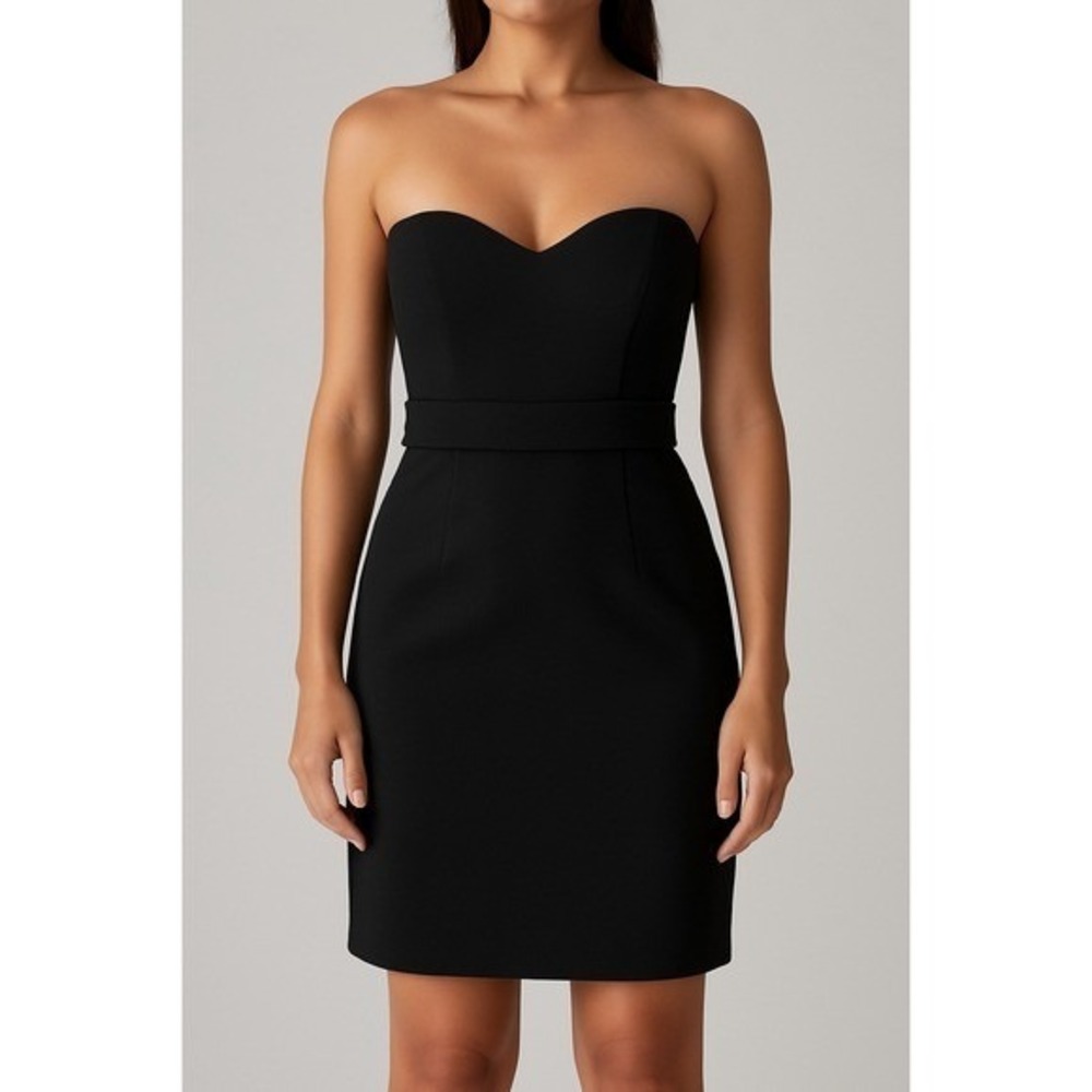 SHEIKE Black Strapless Sweetheart Bodycon Mini Dress US 4